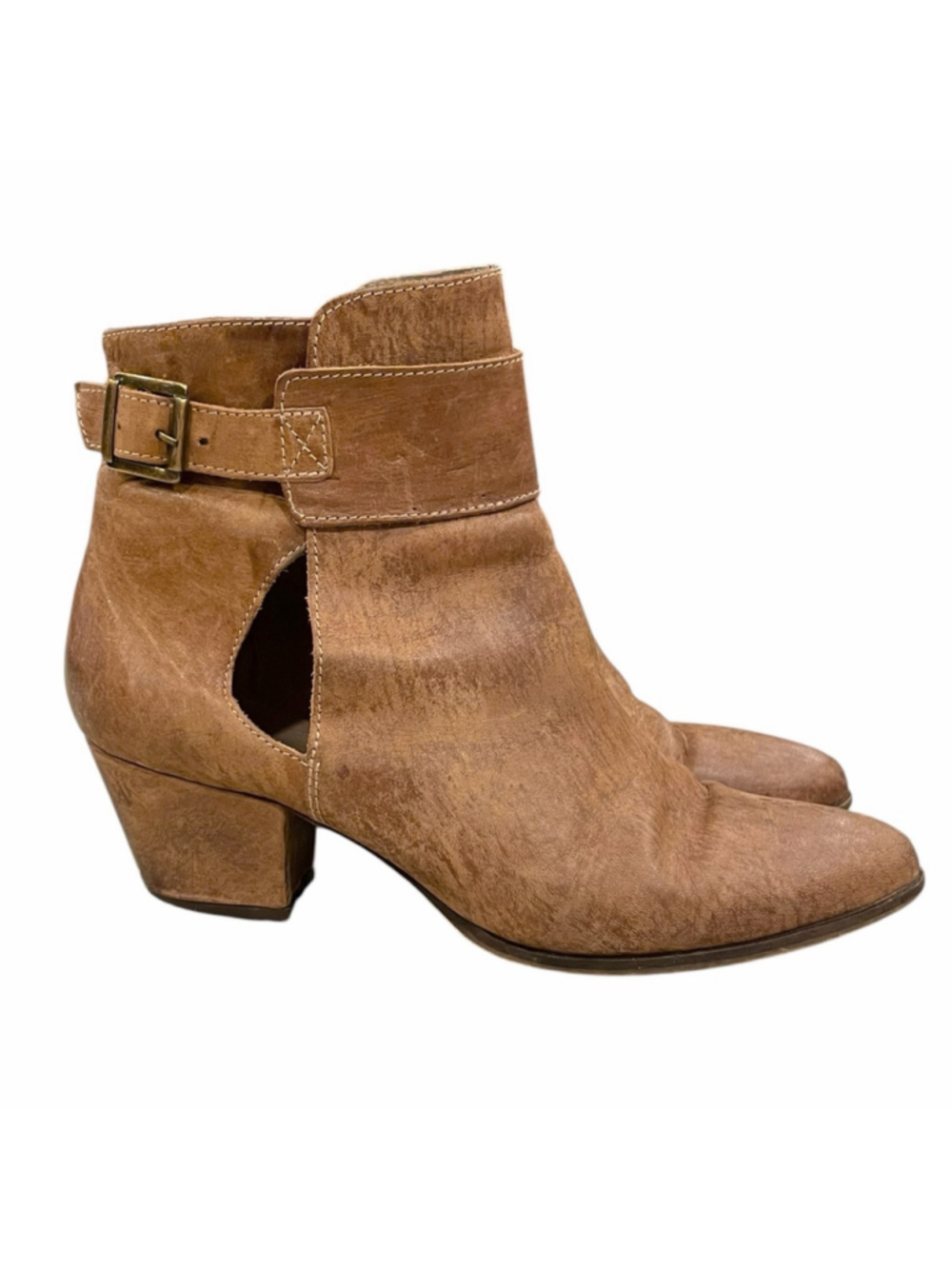 Free People Womens Size 10 Belleville Ankle Boots Booties Distressed Cut Out